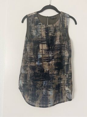 Area Stars Abstract Brushstroke Sleeveless Blouse
